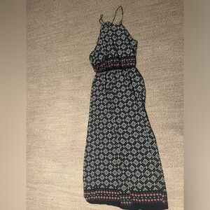 Maxi Dress, Multicolored (Navy blue, white, pink, teal)